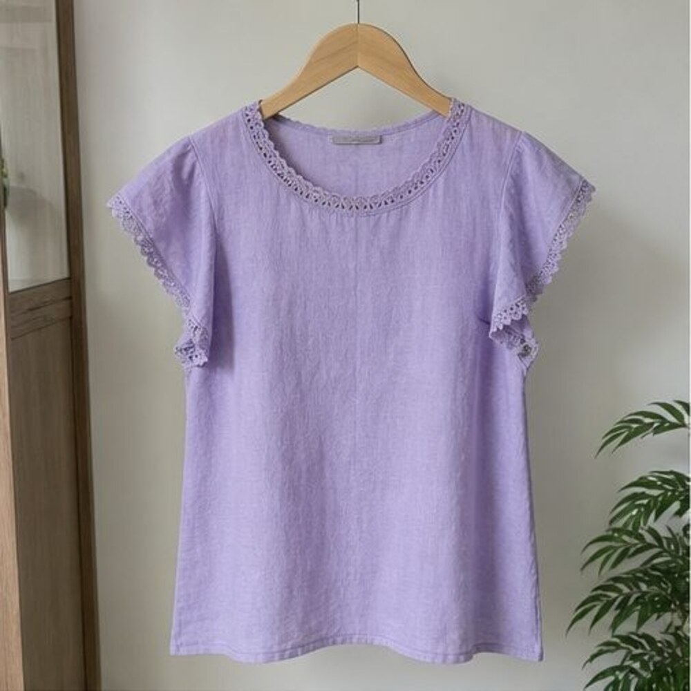Lilac Lace Trim Top